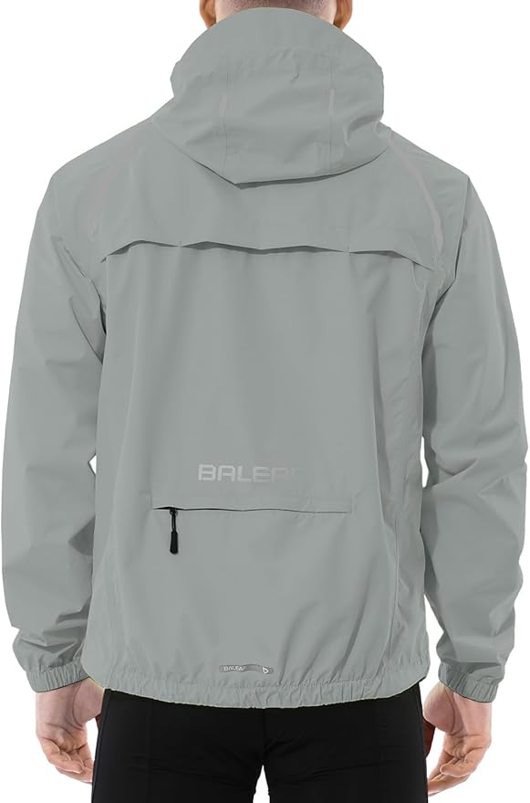 baleaf Men's Rain Jacket Waterproof Windbreaker Running Cycling Golf Hiking Gear Hood Lightweight Reflective Packable