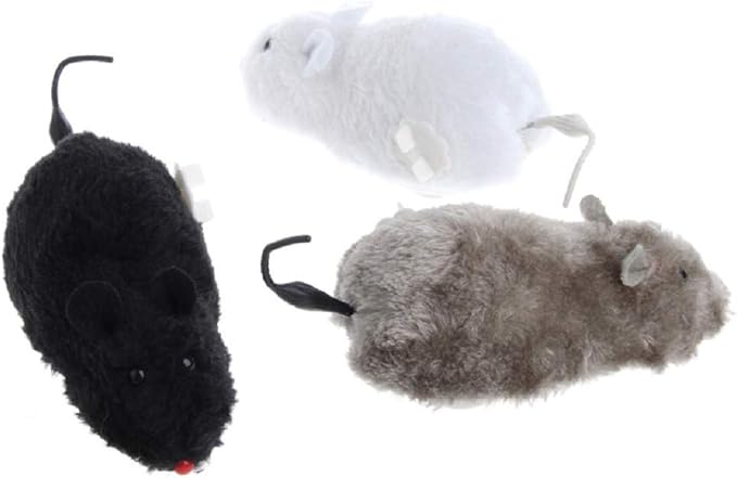 for Cat Teaser Toys Auto Moving Rat Toys Wind Up Mice Cartoon Plush Rat Toys Pet Kitten Interactive Toys Cat Toys for Indoor Cats