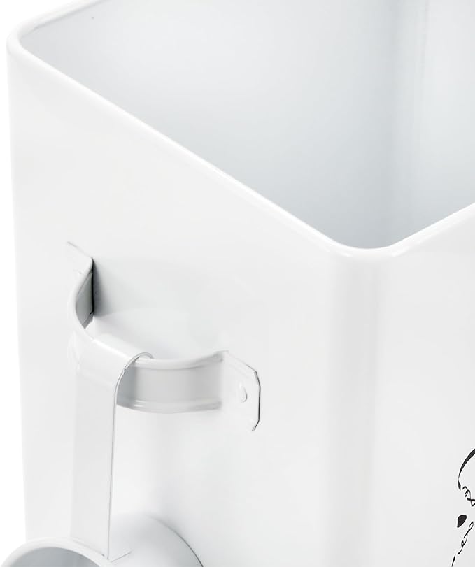 Youeon 5 Lbs- 25 Cup Metal Dog Food Storage Container with Lid and Scoop, Airtight Dog Treat Container, Farmhouse Pet Food Storage Container, Cute Dog Food Canister, Gift for Dogs and Owners, White