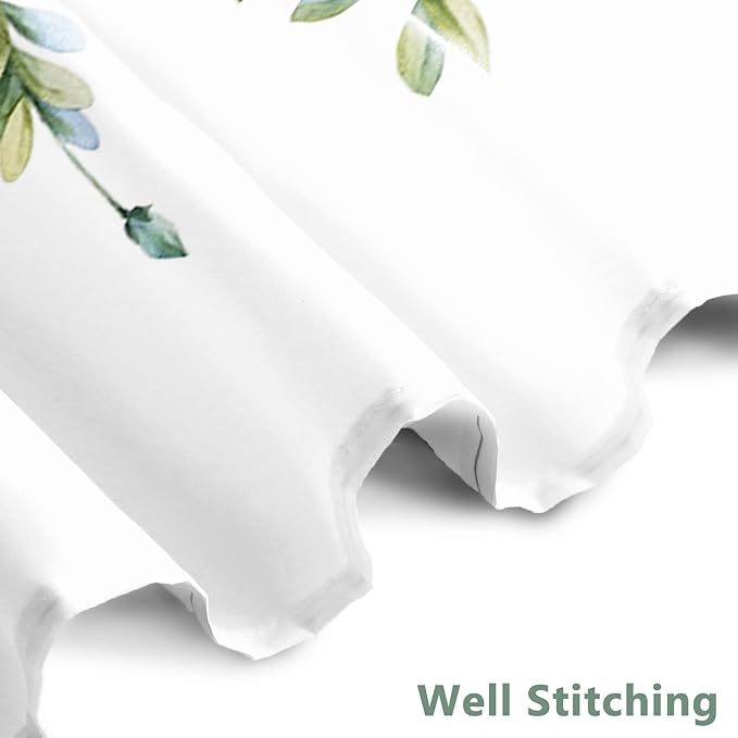 AWERT Green Mixed Light Blue Plant Stall Shower Curtain with 6 Hooks Sage Green Shower Curtain for Bathroom Waterproof Fabric 36x72 inch