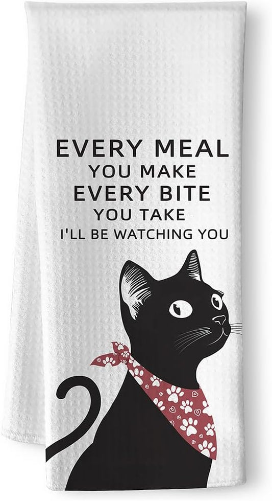 Cat Hand Towels,Cat Towels,Cat Kitchen Towels,Cat Dish Towels,Cat Kitchen Accessories,Black Cat Decor,Black Cat Gifts,Cat Gifts for Women,Black Cat Gifts for Women,Gifts for Cat Lovers for Women