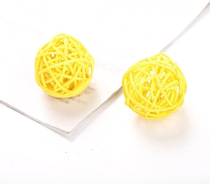 10 Pcs Funny Kitten Cat Playing Candy Color Rattan Ball Pet Supplies - Random Color Cat Balls Cat Tunnels for Indoor Cats, Cat Toys for Indoor Cats