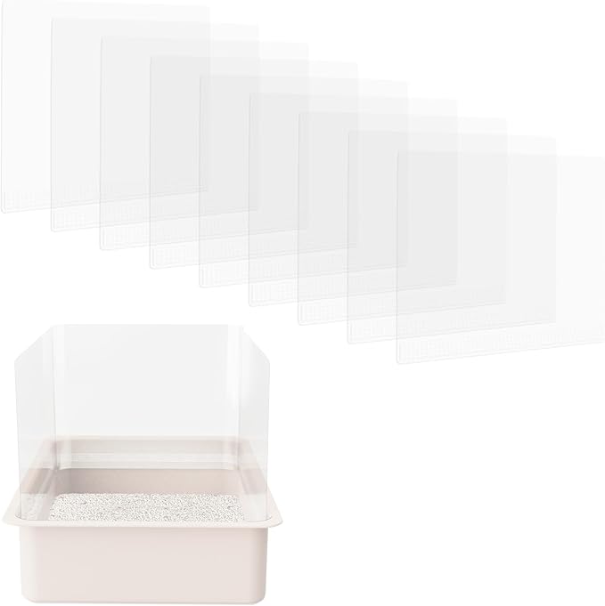 9Pcs Cat Litter Box Pee Shields Litter Box Shields Litter Box Splash Guard for Open Top Litter Box Litter Box Privacy Screen Transparent Easy Clean -Litter Box Not Included