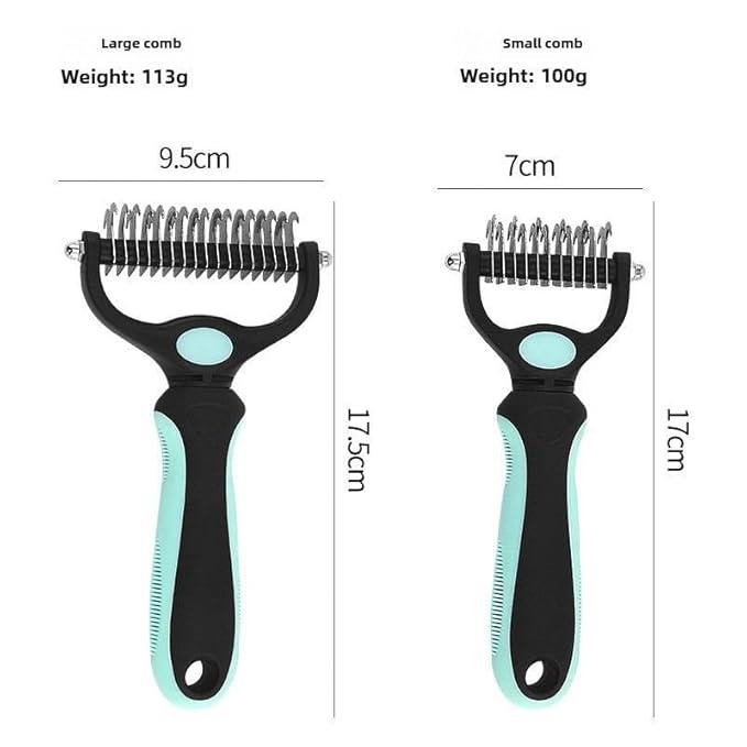 Pet Comb Ultimate Dog Grooming Set: Professional Deshedding Brushes for Dogs & Cats – Perfect for Long-Haired Breeds, Flea Removal, & Dematting (Blue, For Large and Medium Dogs)