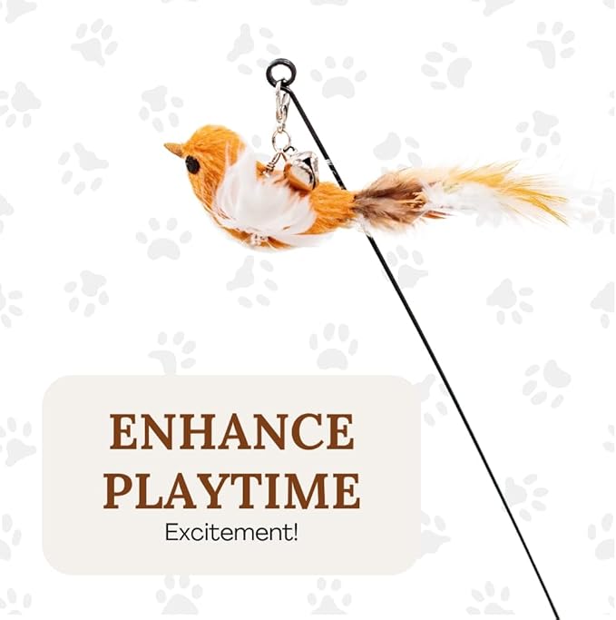Cat Toys For Bored Indoor Adult Cats Any Surface Base Cat Wand Toy Cat For Stimulation Toys For Indoor Cats Cat Feather Toy Cat Feather Wand Cat Toy Wand Juguetes Para Gatos Activos Juegos Para Gatos