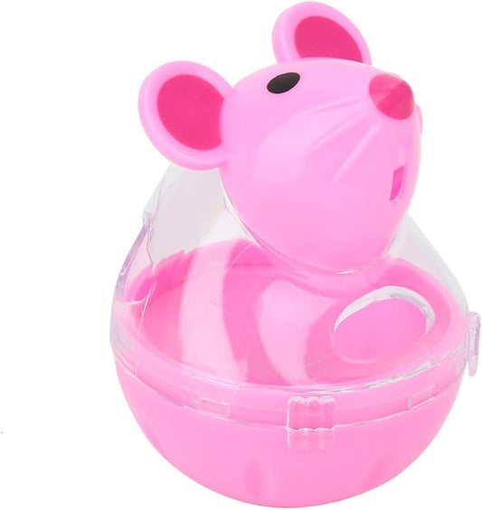 Cat Treat Dispenser Toy, Small Cat Food Balls Slow Feeder, Mice Tumbler Design Cat Food Toy Cat Enrichment Toys for Pet Interactive Training and Food Dispensing (Pink)