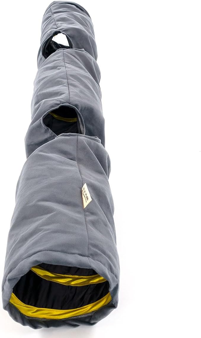 Velvet Fabric - Foldable/Collapsible - 55x8.66 Inches Cat Tunnel (Gray)