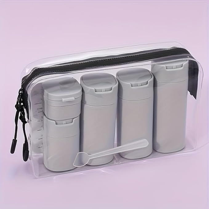 5pcs Travel Cream Dispenser Bottles Set Travel Bottles Toiletry Containers Set, TSA Approved, Travel Essentials
