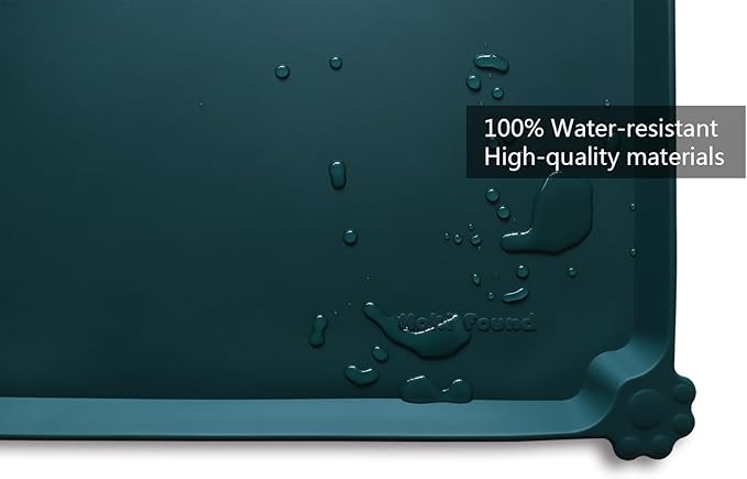 Hoki Found L Silicone Pet Food Mats Tray - Non Slip Pet Dog Cat Bowl Mats Placemat - Dog Pet Cat Feeding Mat - Waterproof Dog Cat Food Mats -Pet Water Mats for Carpet -Dark Cedar