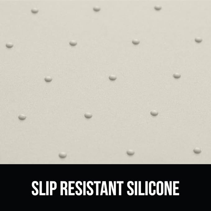 Gorilla Grip 100% Waterproof Raised Edge BPA Free Silicone Pet Feeding Mat, Dog Cat Food Mats Contain Spills Protects Floors, Placemats for Cats and Dogs Water Bowl, Pets Accessories 23x15 Cream