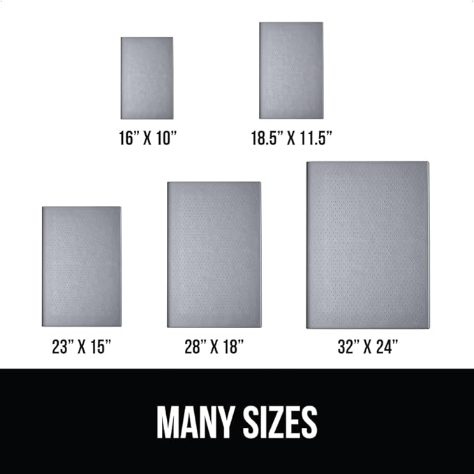 GORILLA GRIP 100% Waterproof Raised Edge BPA Free Silicone Pet Feeding Mat, Dog Cat Food Mats Contain Spills Protects Floors, Placemats for Cats, Dogs Water Bowl, Pets Accessories 28x18 Light Gray