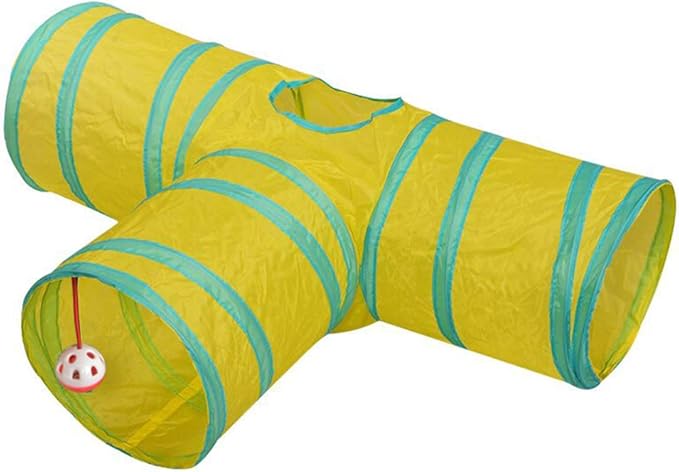 iHOO Cat Tunnels Crinkle Play Toys Collapsible Tube with Ball Maze Cat House Pet Interactive for Cat Puppy Kitten Rabbit Type4