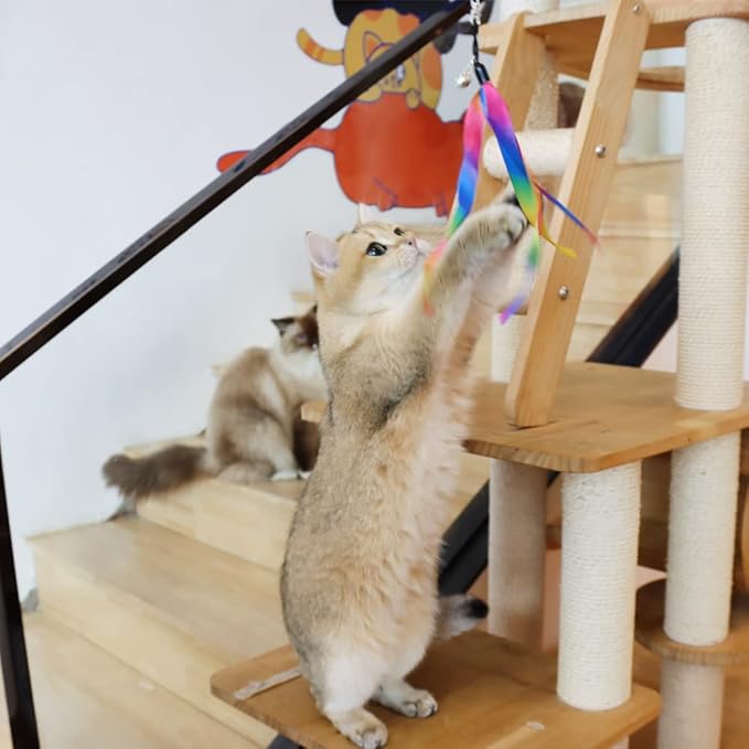 LASOCUHOO Cat Wand Toys Refills, Cat Wand Replacement, Assorted Teaser Refills with Bell for Most Cats, Kittens