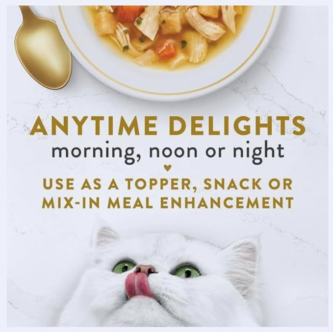 Broths for Cats Variety Pack with Marv & Milo's Bonito Fish Flakes Topper & Cat Nip Mouse, 12-1.4oz Pouches Total