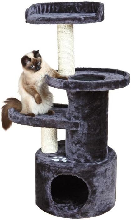 TRIXIE Pet Products Oviedo Cat Tree, Dark Gray, 3 levels (43847)