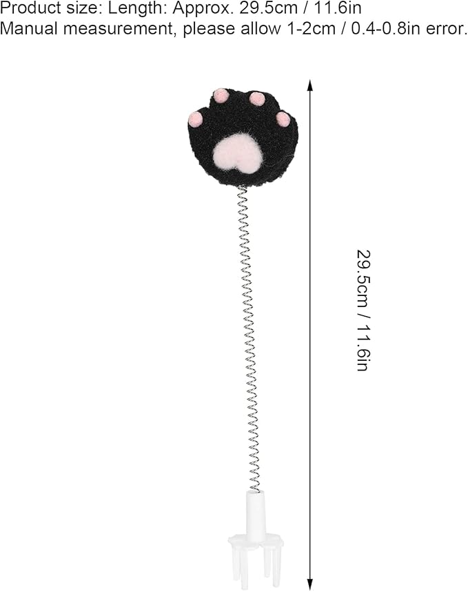 GLOGLOW Cat Teaser Wand, Metal Wire Spring Cat Toy Plush Teaser Interactive Toy for Indoor Cats Kitty Exercise and Play(Black) Mice & Animal Toys