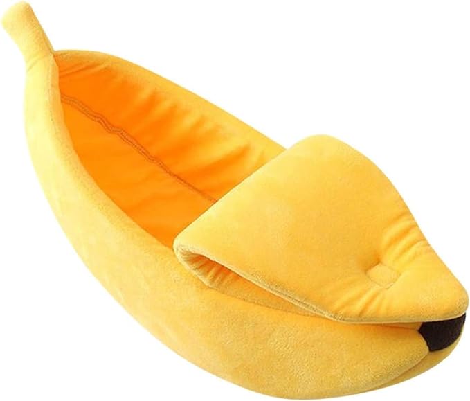 Banana Pet Bed Cute Funny Banana Bed Small Size for Indoor Cats, Small Animals, Christmas Pet Bed Lovely Pet Supplies for Cats Kittens