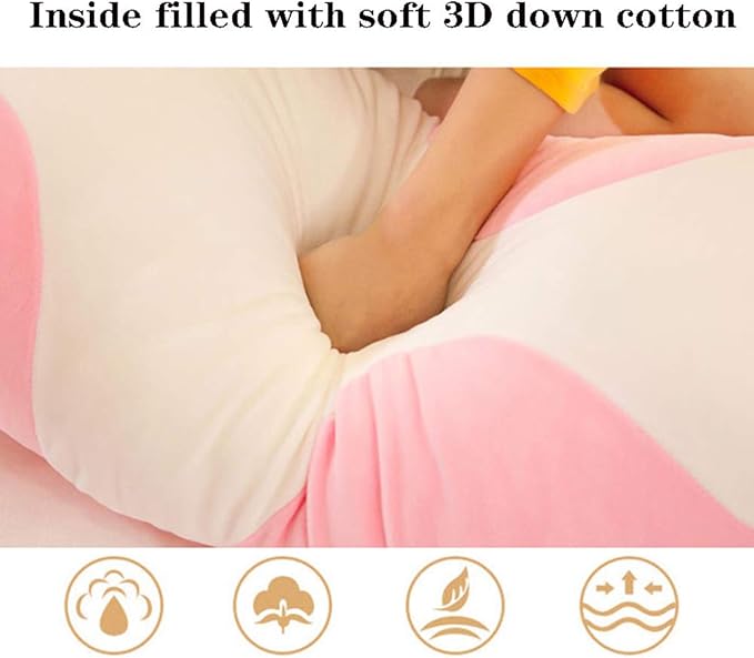 shangman Lovely Plush Cat Doll Cute Cartoon Soft Stuffed Kitten Pillow Long Throw Sleeping Pillow Doll Toy Gift for Kids Girlfriend Multiple Size (Pink,150cm/59in)