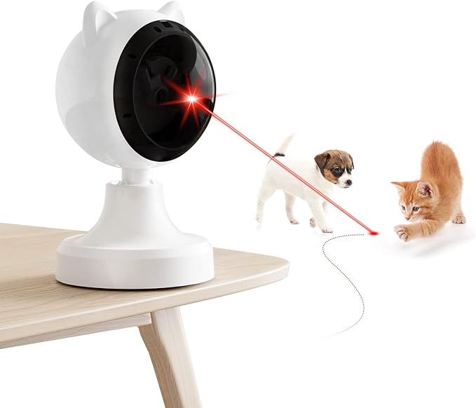 Cat Laser Toy Automatic Interactive Cat Toys for Indoor Cats Automatic Laser Pointer for Cats USB C Rechargeable Dual Mode Laser Toy Auto On/Off Kitten Toy Adjustable Ranges Pet Toy Electric Cat Gifts
