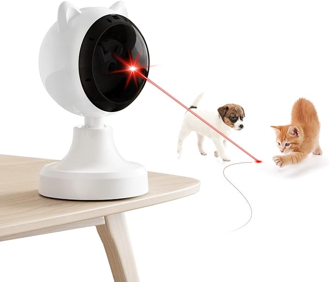 Cat Laser Toy Automatic Interactive Cat Toys for Indoor Cats Automatic Laser Pointer for Cats USB C Rechargeable Dual Mode Laser Toy Auto On/Off Kitten Toy Adjustable Ranges Pet Toy Electric Cat Gifts