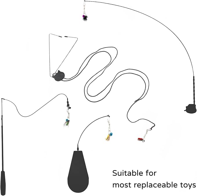 Cat Bug Toy, Cat Insects Toy Wand Refiils for Indoor Cats, 5 Pcs Cat Small Fly Toys with Bells for Cat Teaser, Feather Toys for Indoor Cats and Kittens Toys, Small Bugs Set