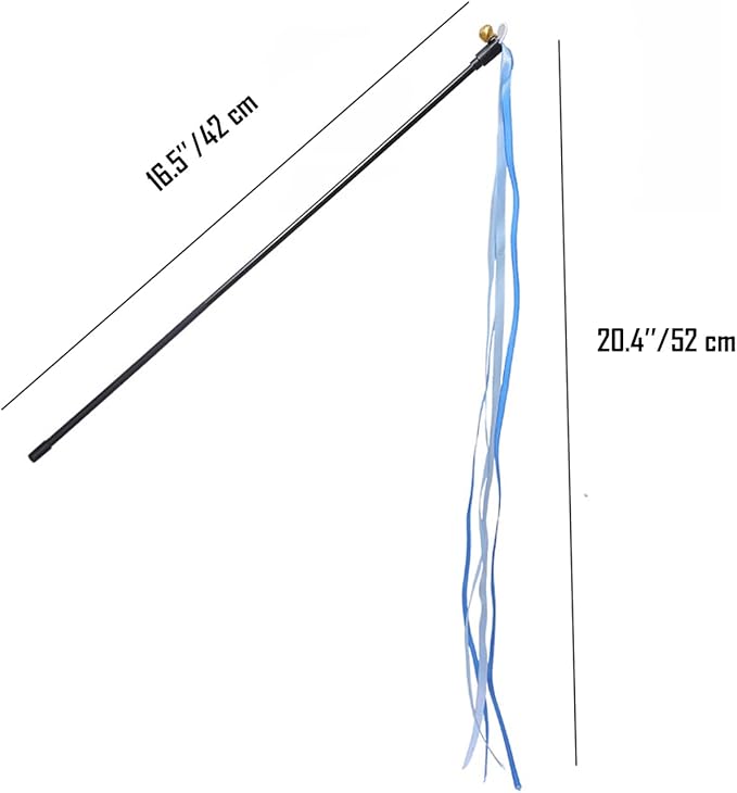 Cat Wand Toys, 3 PCS String Cat Toys Colorful Ribbon Cat Stick Interactive Cat Teaser Wand for Cat Kitten Kitty Playing Toy