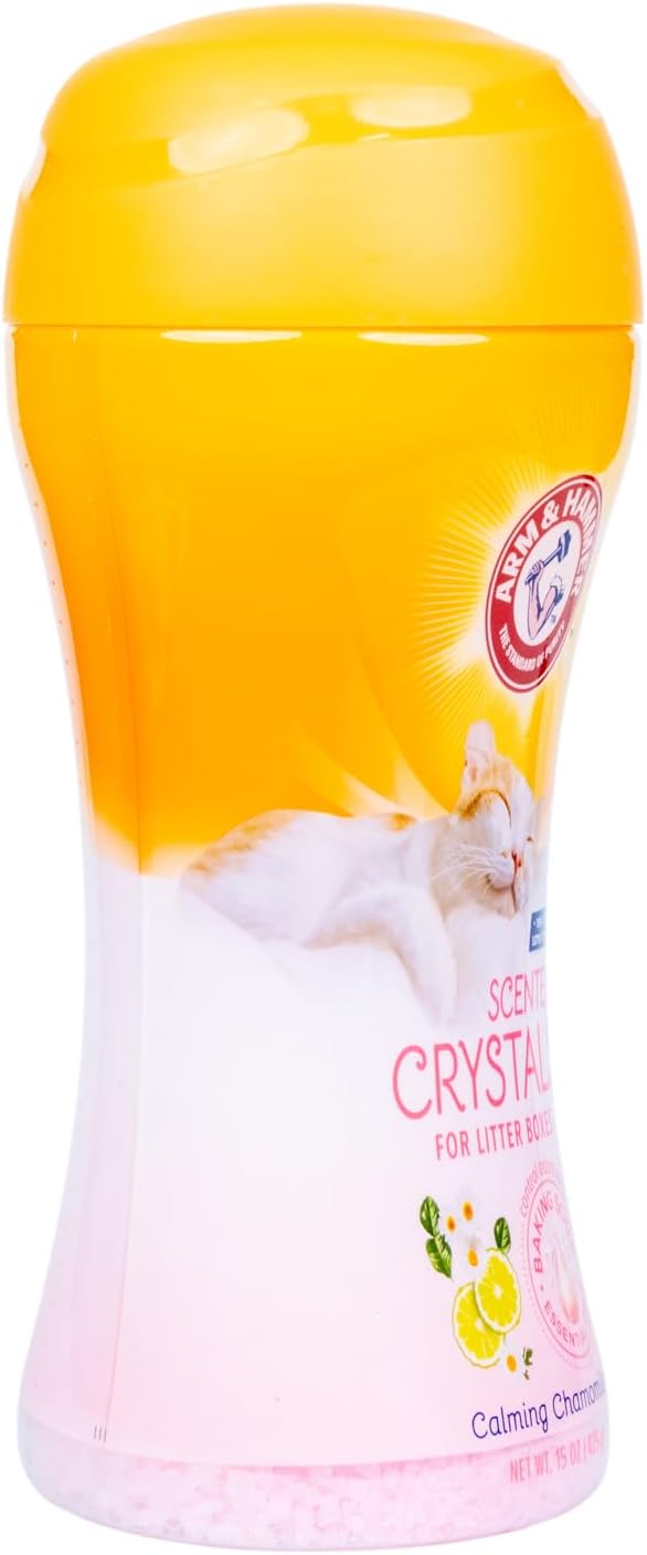 Arm & Hammer for Pets Scented Crystals for Litter Boxes, Calming Chamomile, Soothe the Mood with Every Use; Deodorizing Cat Litter Crystals with Baking Soda and Calming Fragrances, 15 Oz