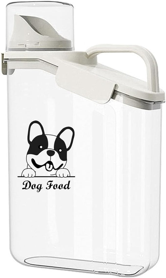 Dog Food Storage Container Airtight Portable Dog Food Container with Handled Lid and Pour Spout,Food Storage for Dog Dry Food Small Pet Food Container with Measuring Cup for Home, Travel,2.8L
