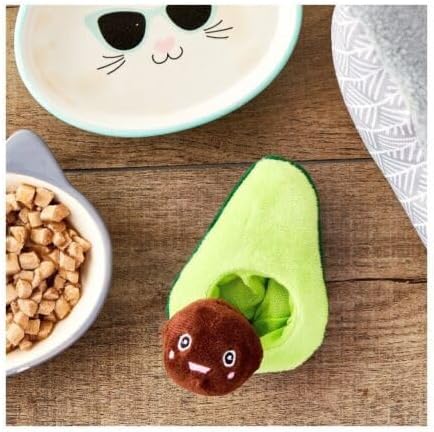 Vibrant Life Avocado Plush Cat Toy, Hunt, Interactive Toy, Indoor Fun. Packaging May Vary