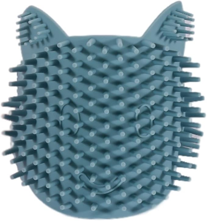 Animals Toy Itching Board, Wall Mounted Cat Scratcher, Self Cleaning Slicker Brush, Massage Comb for Dry Hair & Furniture Protection, Blue, Nylon & Silicone