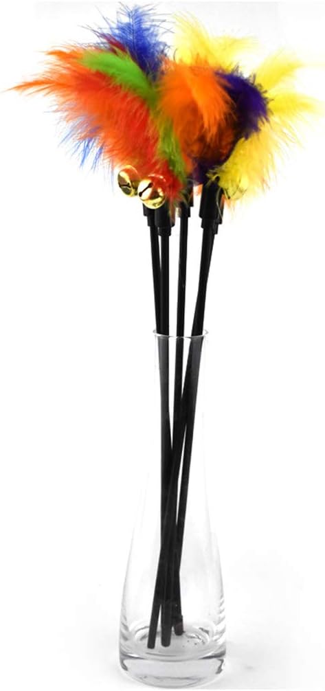 Tebatu Cat Stick Catcher, with Bell Colorful Wand Pet Interactive Toy Dimension: app.41cm/16.14in
