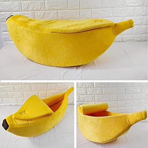 · Petgrow · Cute Banana Cat Bed House Medium Size, Christmas Pet Bed Soft Cat Cuddle Bed, Lovely Pet Supplies for Cats Kittens Rabbit Small Dogs Bed,Yellow