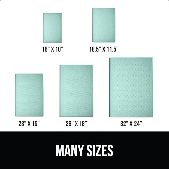 Gorilla Grip 100% Waterproof Raised Edge BPA Free Silicone Pet Feeding Mat, Dog Cat Food Mats Contain Spills Protects Floors, Placemats for Cats and Dogs Water Bowl, Pets Accessories 32x24 Mint