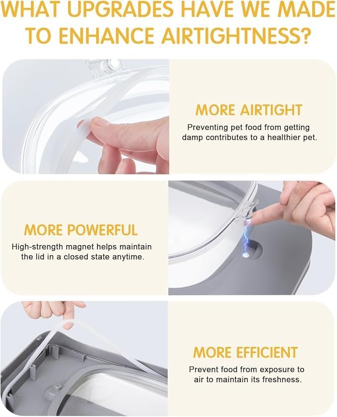 Collapsible Dog Food Container,10-13 LB Cat Food Containers Bin with Lids, Large Pet Food Storage Containers,Dry Food Storage Containers Can Be Use As Cereal Rice Storage Bin, grey