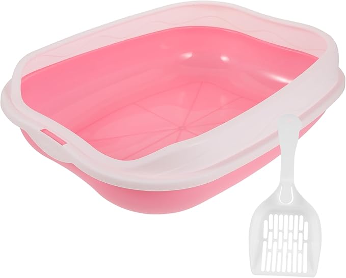 1 Set Cat Litter Box Portable Litter Box Plastic Bins Portable Potty Cat Litter Tray with Scoop Kitten Litter Box -Splash Litter Box Kitten Litter Box Low Entry Open Litter Box