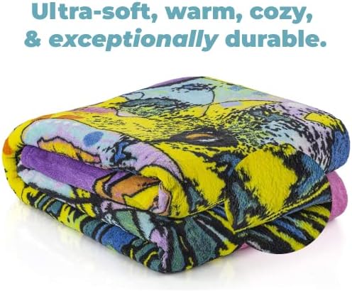 Dawhud Direct Golden Retriever Fleece Blanket - 50 x 60 Inches Soft and Colorful Plush Dean Russo Throw Blankets with Dogs for Kids, Adults - Dog Blanket for Bed, Couch, Sofa and Travel