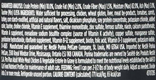 Pro Plan White Meat Chicken & Vegetable Entree Adult Canned Cat Food in Gravy