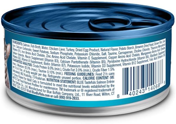 Blue Buffalo Tastefuls Wet Cat Food with Salmon, 3 oz., Case of 12