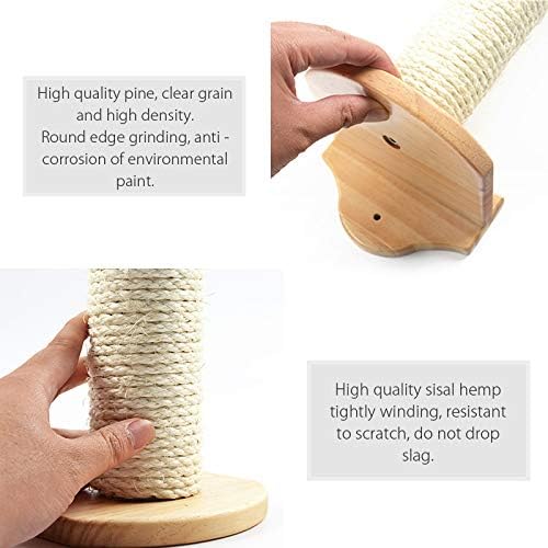 Wall Mounted Cat Scratching Post Sisal Pole Cat Tree Scratcher Kitty Furniture 2.4x15.8