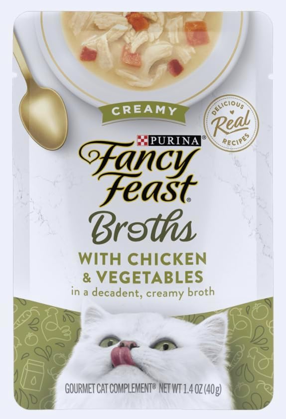 Broths for Cats Variety Pack with Marv & Milo's Bonito Fish Flakes Topper & Cat Nip Mouse, 12-1.4oz Pouches Total