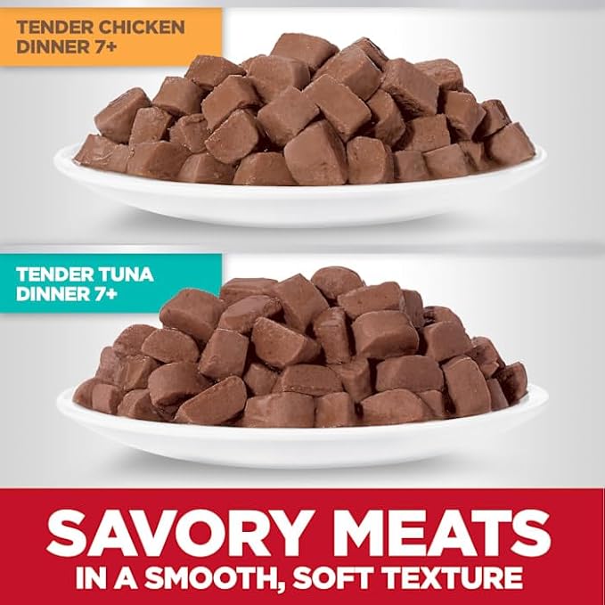 Hill's Science Diet Adult 7+, Senior Adult 7+ Premium Nutrition, Wet Cat Food, Variety Case: Chicken; Tuna Stew, 2.8 oz Pouch Variety Case, Case of 12