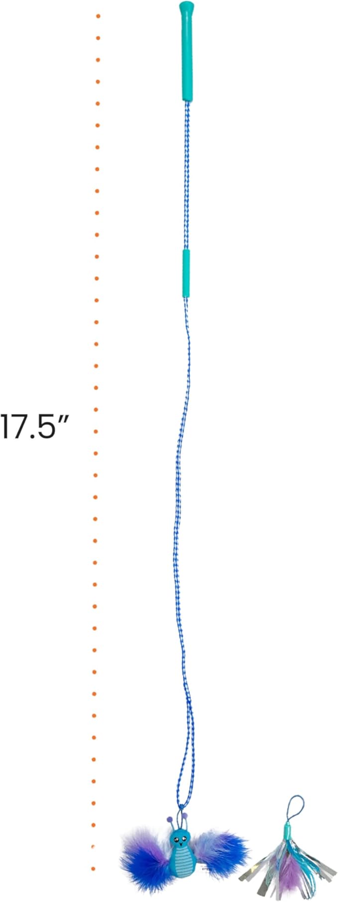 Catstages Tail Teaser Air Prey Play Wand with Catnip Toy Attachments Interactive Cat Wand