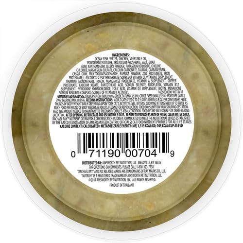 Rachael Ray Nutrish Natural Wet Cat Food, Ocean Fish & Chicken Catch-iatore Recipe, 2.8 Ounce Cup (Pack of 24), Grain Free