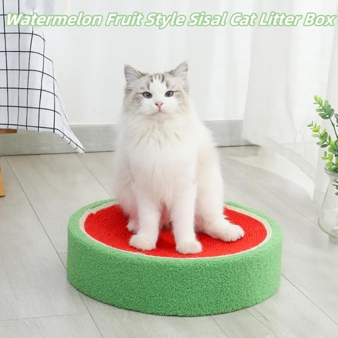 Fruit Cat Scratching Board,Sisal Cat Scratching Board,Orange Cat Litter,Fruit Coconut Cat Scratching Basin,Green Cat Bed,Watermelon Cat Scratching Board,Wear-Resistant Cat Cat Products (Watermelon)