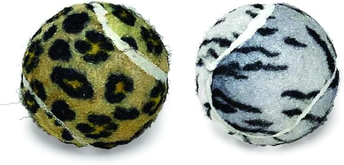 CAT DANCER Products Jungle Pattern Cat Balls (Pack of 4), Interactive Cat Fetch Toy for Exercise with Bead Inside, Toys to Entertain Indoor Cats and Kittens, All Breed Sizes