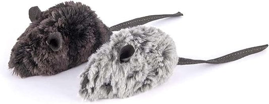 P.L.A.Y. Cute Plush Cat Toys - Feline Frenzy Animal Critter Themed Catnip Filled Toy, Great for Adult Cats and Kittens - Machine Washable, Recycled Materials, Crinkles (Catch a Meowse, Set of 2)