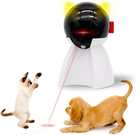 Cat Toy Interactive Automatic, Motion Activated Laser Toy for Indoor Cats/Dogs/Kitten/Kitty, USB Rechargeable, Auto On/Off, Fast and Slow Random Pattern, Silent Pet Laser Pointer Toy (P08)