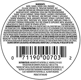 Nutrish Rachael Ray Natural Wet Cat Food, Paw Licken' Chicken & Liver Recipe, 2.8 Ounce Cup (Pack of 24), Grain Free