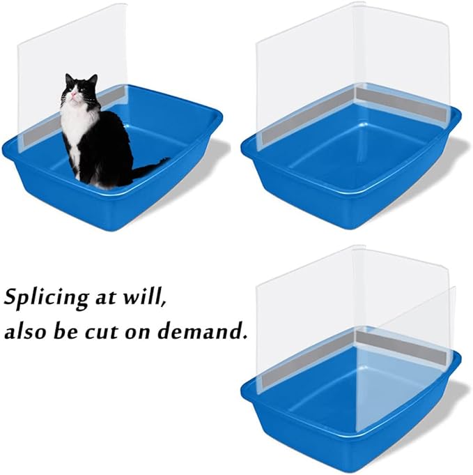 3 Pack Cat Litter Box Pee Shields, High Side Open Top Kitty Litter Pan Shield - Keep Litter in The Pan, (Litter Box Not Included)