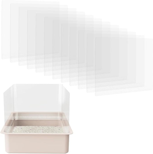 12Pcs Cat Litter Box Pee Shields Litter Box Shields Litter Box Splash Guard for Open Top Litter Box Litter Box Privacy Screen Transparent Easy Clean -Litter Box Not Included
